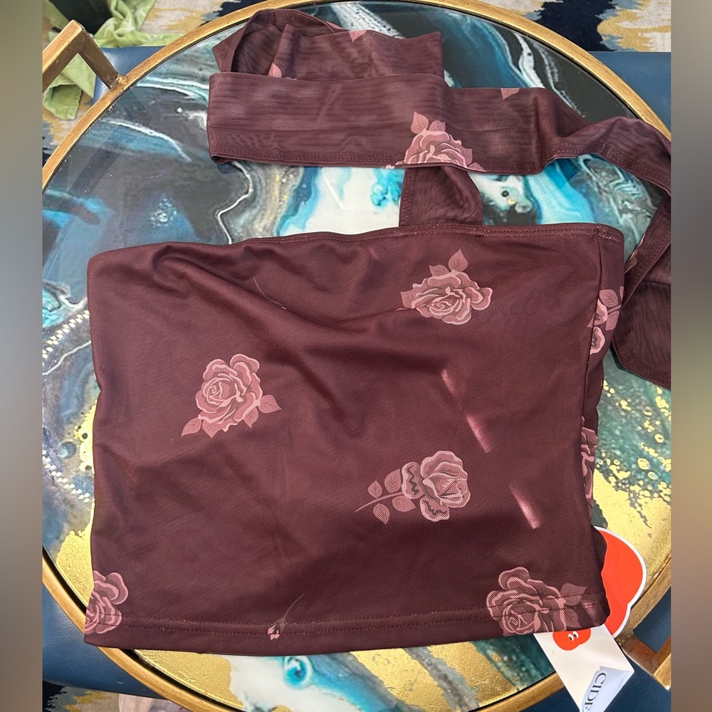 Cider Strapless Tube Top with attached scarf NWT